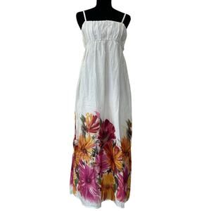 New Papillon floral empire waist maxi sundress long dress boho fairy summer M